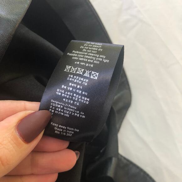 Zadig Voltaire Deluxe Lamb Leather Fringe Moto Top Black Small - Picture 9 of 12